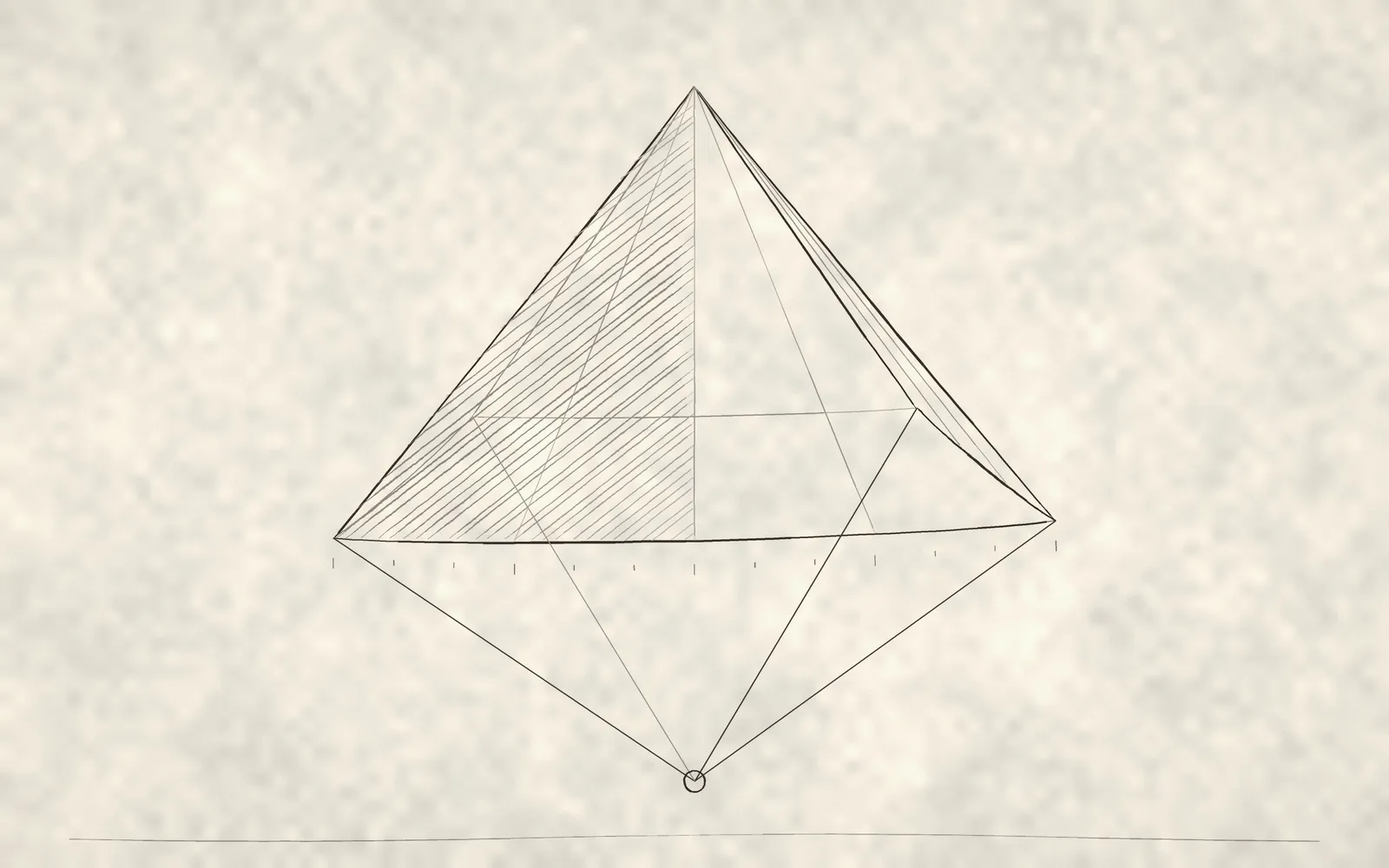 A tent of sealed linen, twelve braccia across. Sketched about 1485. Jumped in 2000.