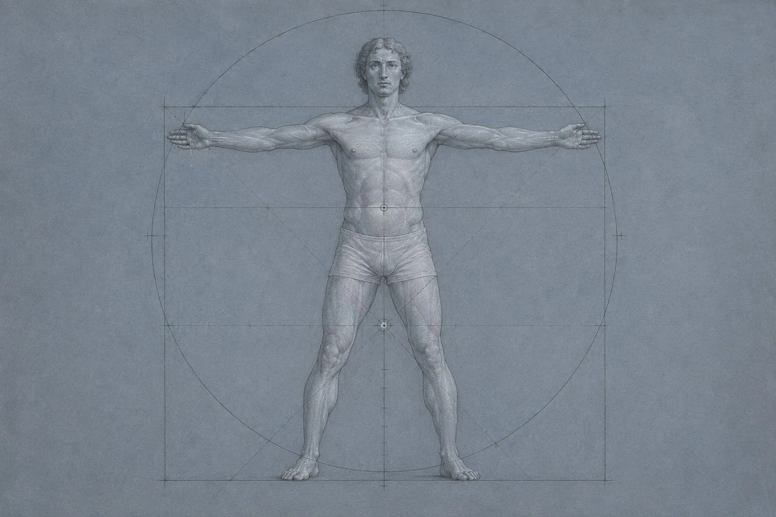 The two centers. The navel for the circle, the groin for the square, a body that fits both without a cheat.